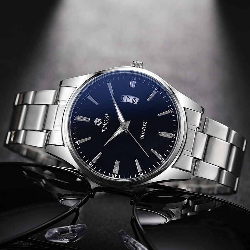남성용 스틸 밴드 캘린더 쿼츠 시계, 심플한 디자인의  - Smartwatch Watches Gift For Boys 리뷰 및 가격