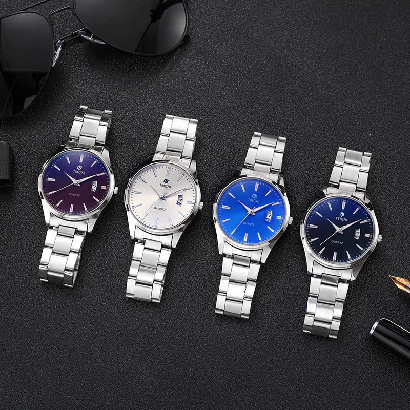 남성용 스틸 밴드 캘린더 쿼츠 시계, 심플한 디자인의  - Smartwatch Watches Gift For Boys 리뷰 및 가격