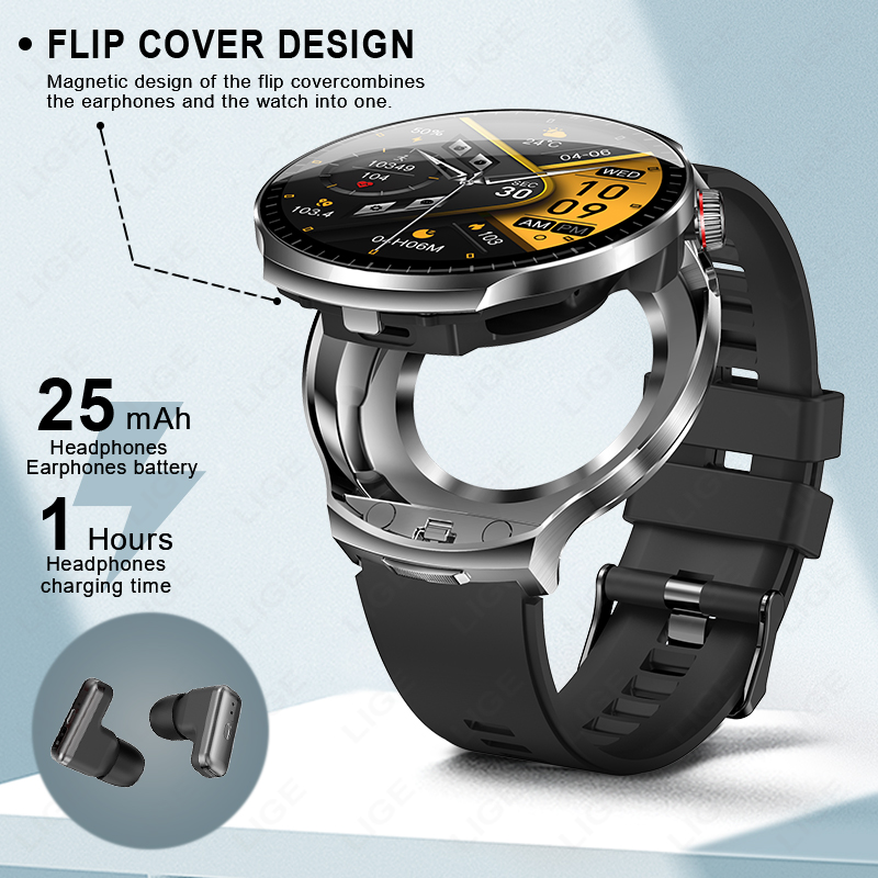 LIGE 2026 새로운 TWS 2 in 1 헤드셋 스 - Smartwatch Noise Watches 리뷰 및 가격