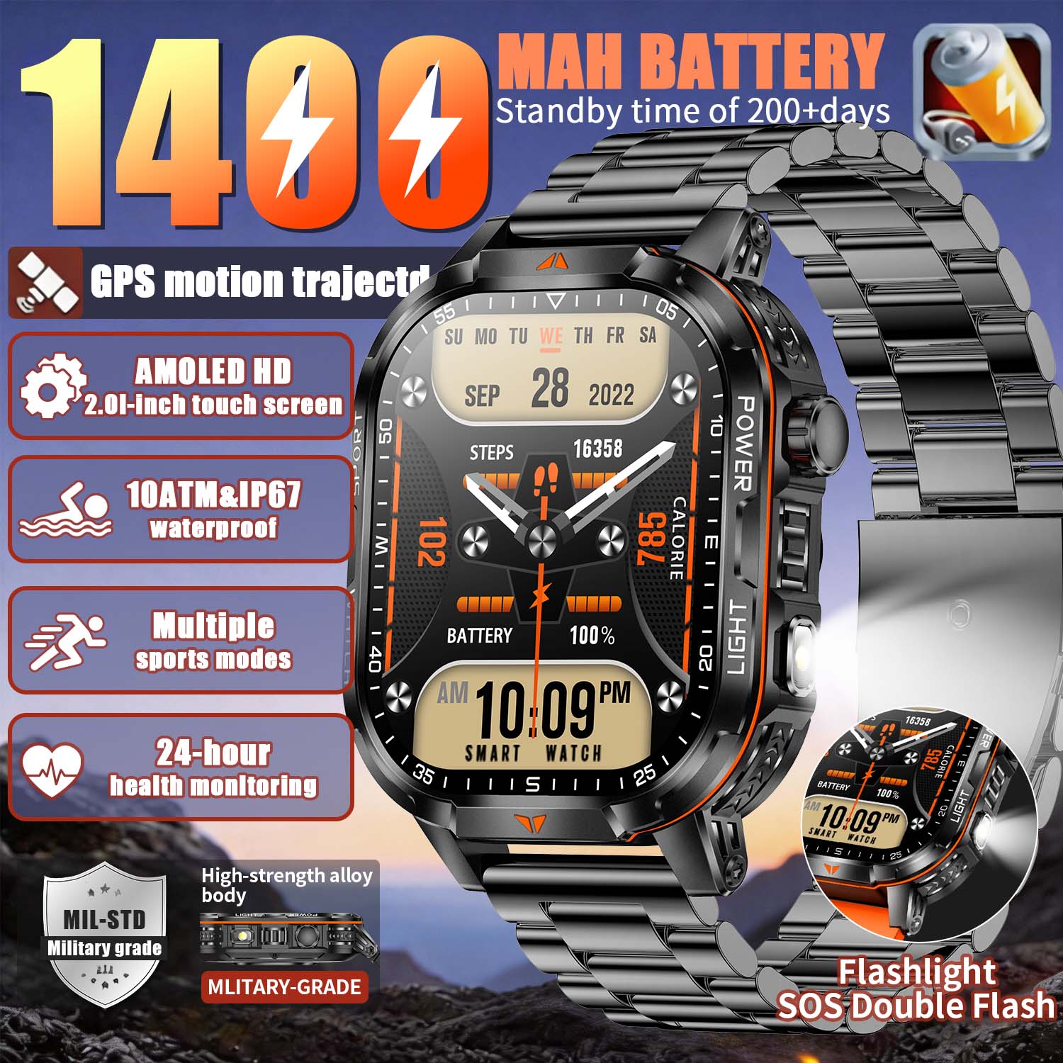 2026 신형 군용 1400mAh 배터리 스마트워치 2 - French Connection Watches Smartwatch App 리뷰 및 가격