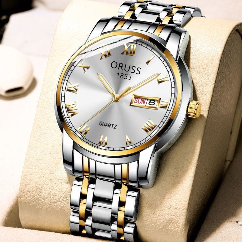 남성용 쿼츠 시계 빛나는 스테인레스 스틸 달력 시계 정 - Smartwatch Watches Gift For Boys 리뷰 및 가격